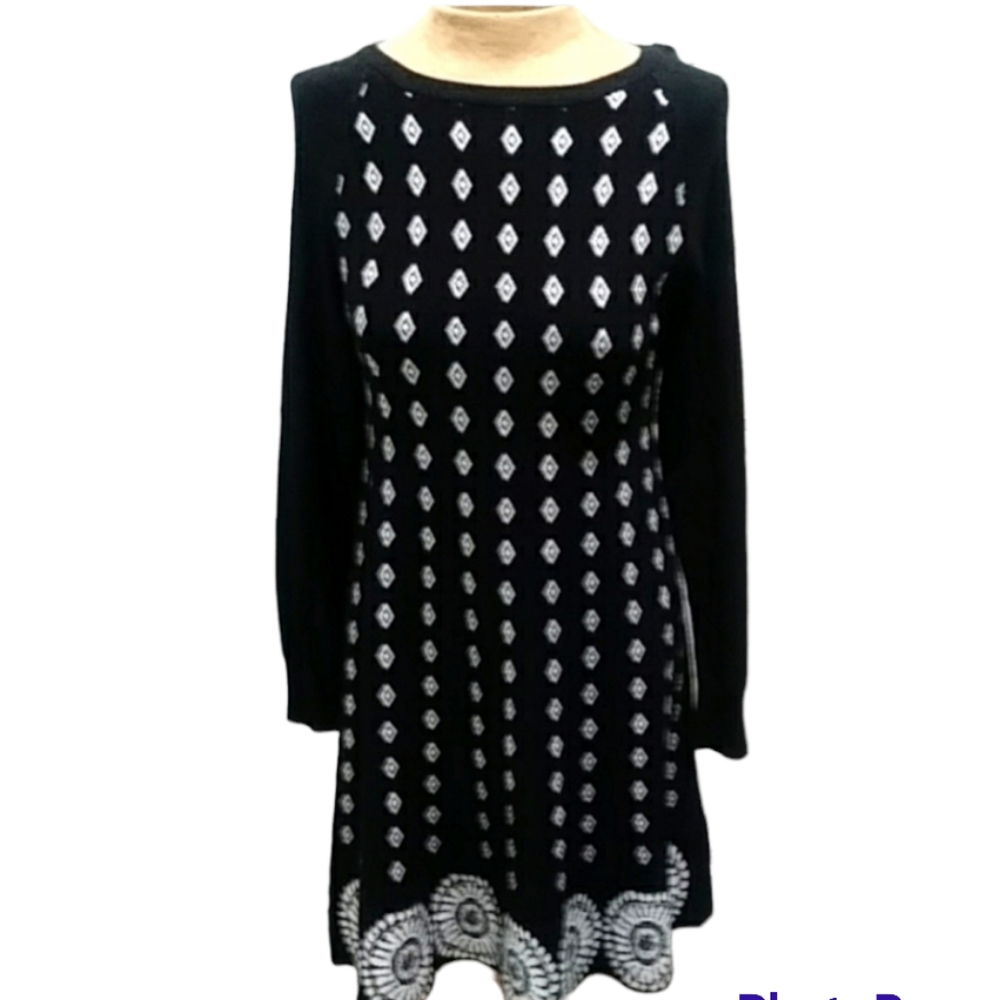 M&V Knitted Wool Blend Long Sleeve Sweater Dress